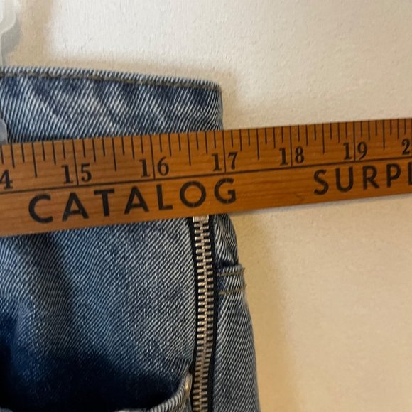 BoohooMAN Blue Jeans Straight Full Zip Up Leg Moto Relaxed Mens Size 34 - Picture 4 of 12